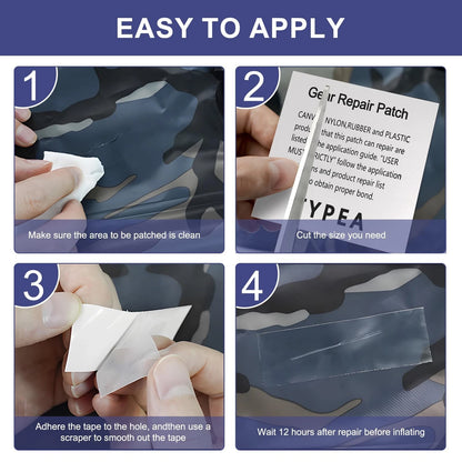 EPDPLAY Waterproof Clear TPU Inflatable Repair Patch Kit - 3 in x 7 ft Blue