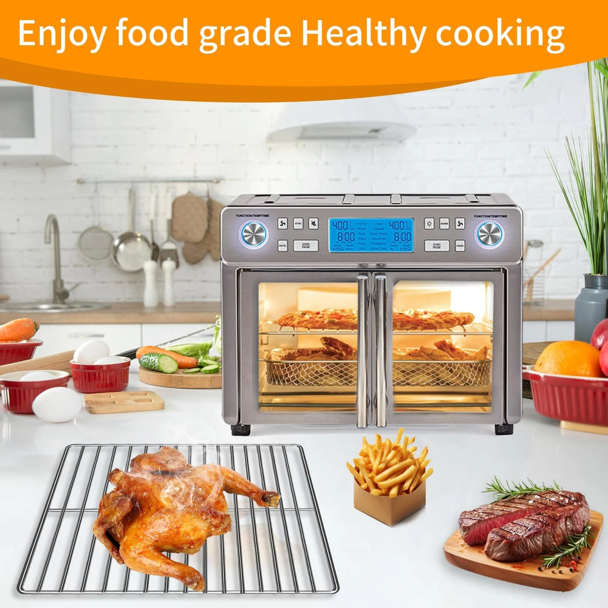 GWYSY Air Fryer Wire Rack for 14.5''*11.5'' Emeril 25QT, Silver