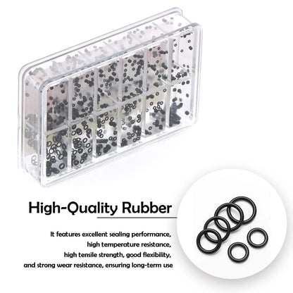 700 Pcs Watch Crown O Ring, Gaskets Rubber O Ring Kit for Black