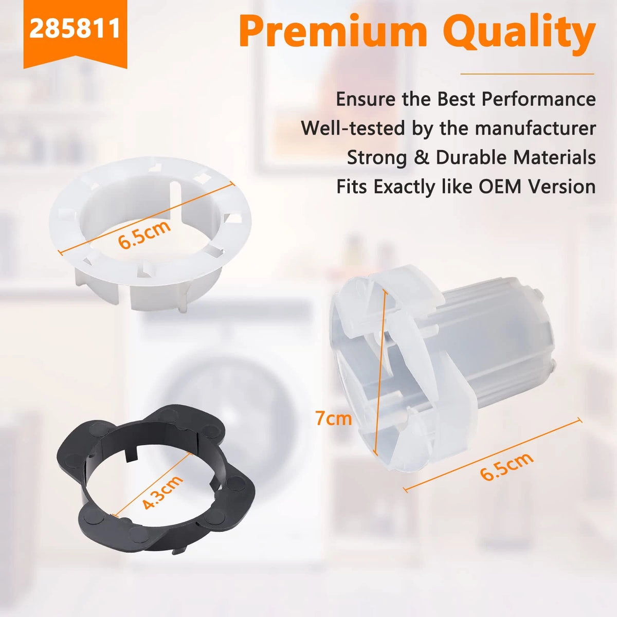 285811 Medium Cam Agitator Repair Kit, Compatible with Whirlpool 1 inch