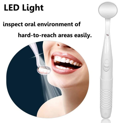 ffresiss Dental Mirror with Light,Teeth Inspection LED 5.9"L x 0.9"W, Silver