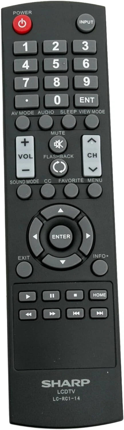 TV Remote Control for SHARP LCD HDTV LC-RC1-14 LCRC114 Black