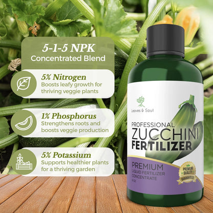 LEAVES AND SOUL Professional Liquid Zucchini Fertilizer | 5-1-5