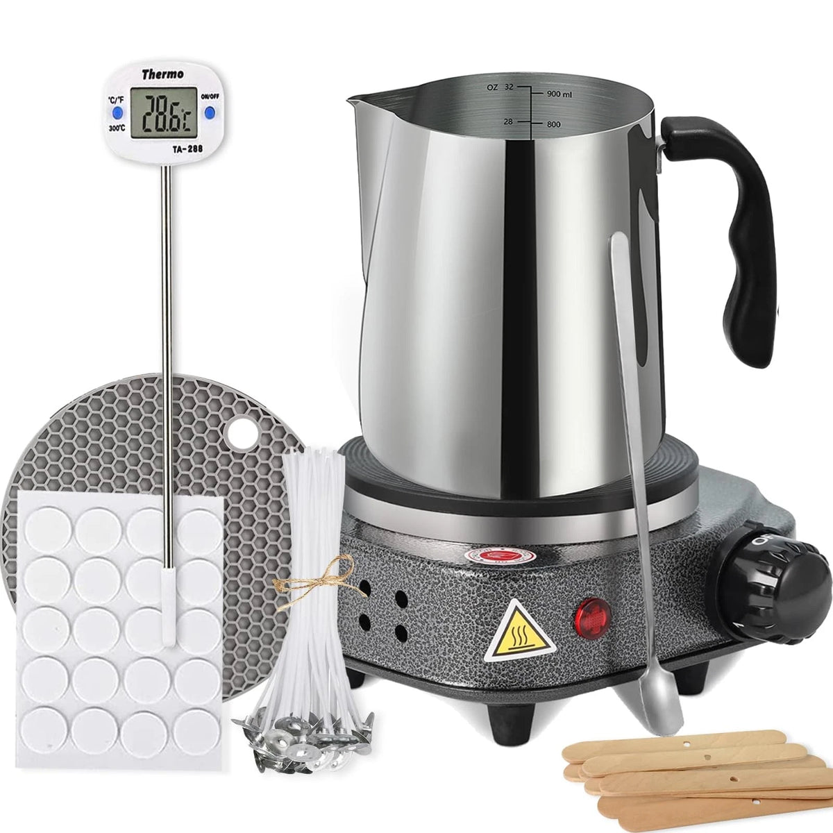 BBAXI Candle Making kit with Hot Plate,Wax hot plate making 1, gray