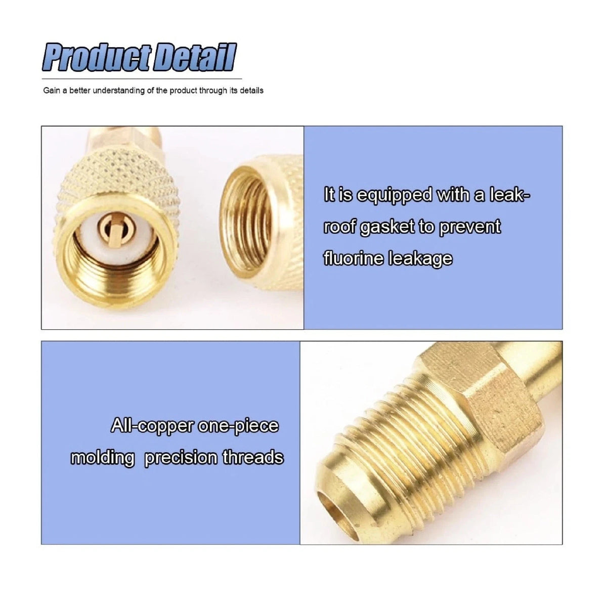 Straight & 45° Adapter Set R410A 5/16 to 1/4 SAE Brass for Air Conditioner
