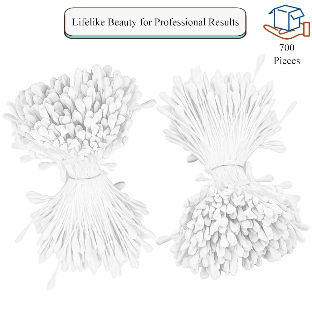 HAHIYO 700Pcs 2.5mm Matte White Double-Head Flower 2.5mm-700Pcs,