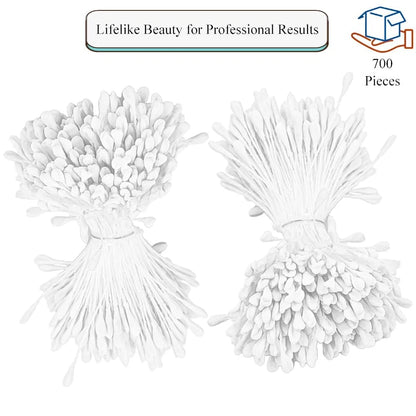 HAHIYO 700Pcs 2.5mm Matte White Double-Head Flower 2.5mm-700Pcs,