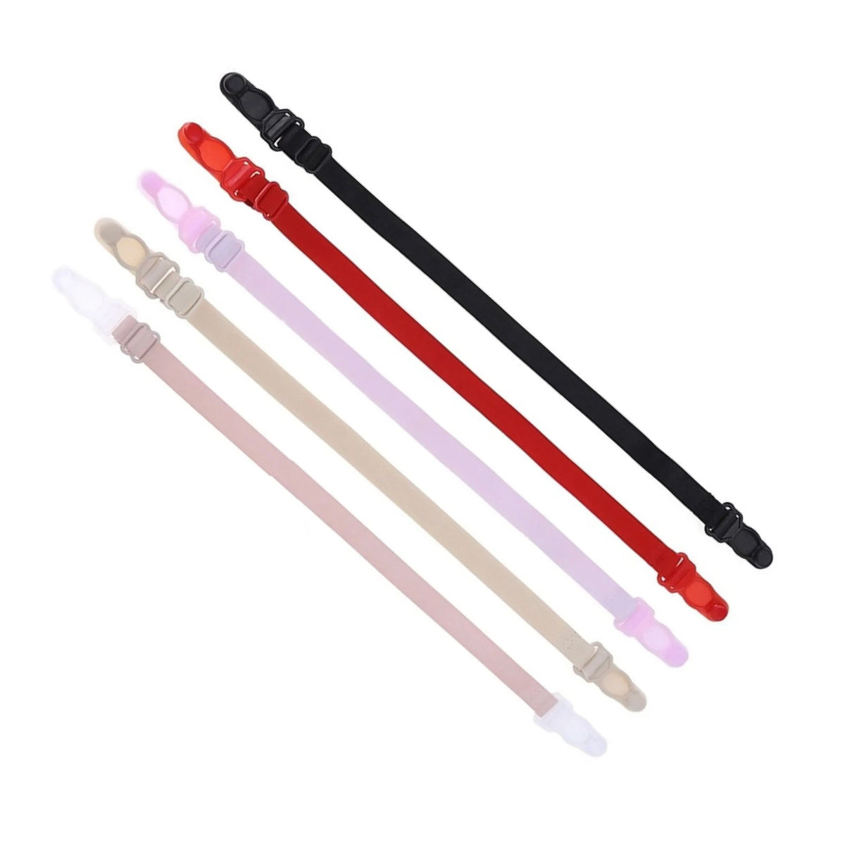 5pcs Women Elastic Band Non-Slip Adjustable Bra Straps Holder with Clip