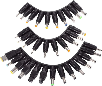 Universal 34pcs DC Connectors Plug Kit Power Adapter Connector, 5.5 black