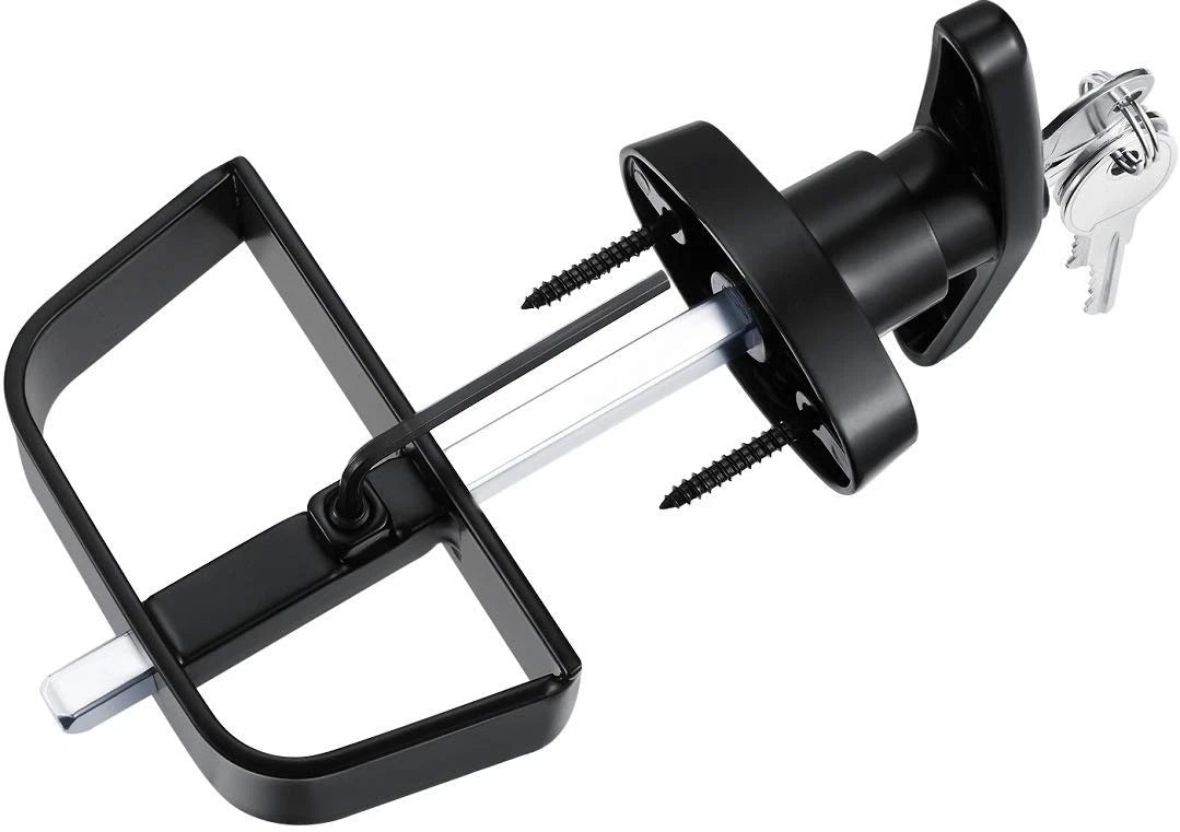 QANVEE Shed Door Latch T-Handle Lock Kit with 4 4-1/2 Inch Stem, Black