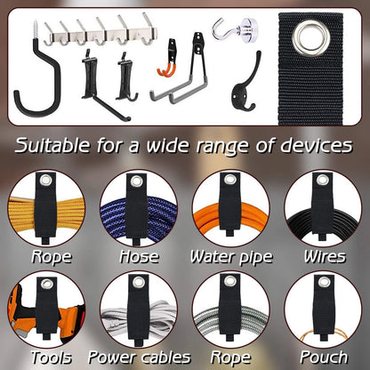 Zkptops 10Pcs Extension Cord Holder 5.5 x 2 x 0.25 inches, Black (10 Pieces)