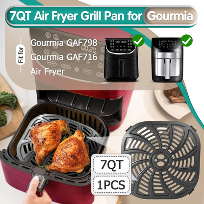 7QT Air Fryer Grill Plate for Gourmia GAF798 GAF716 Fryers, 8.97''×8.97'
