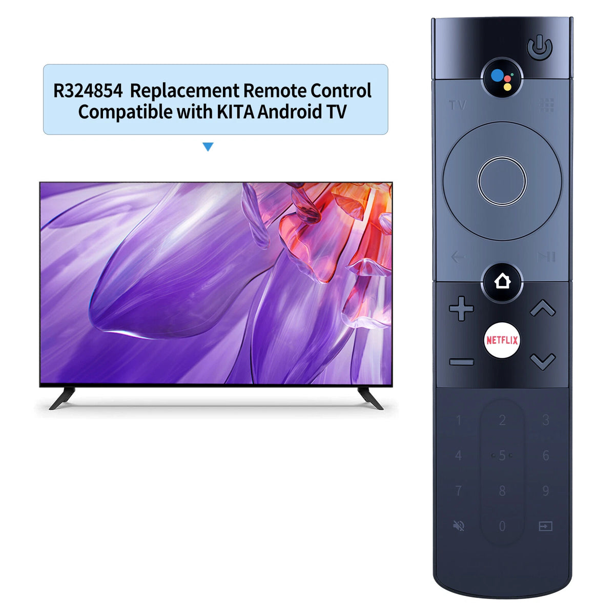 Rechargeable Remote Control For KITA Android TV Part number: R324854A98-00001