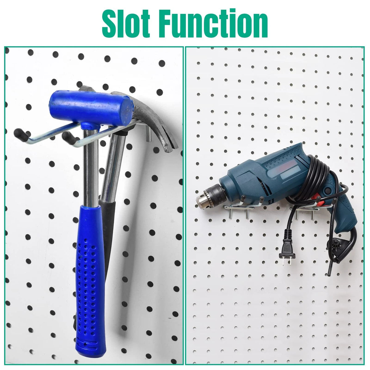 G.CORE 10 Pack Pegboard Hooks, Peg Board Tool Utility Hooks 4" and 6", Silver