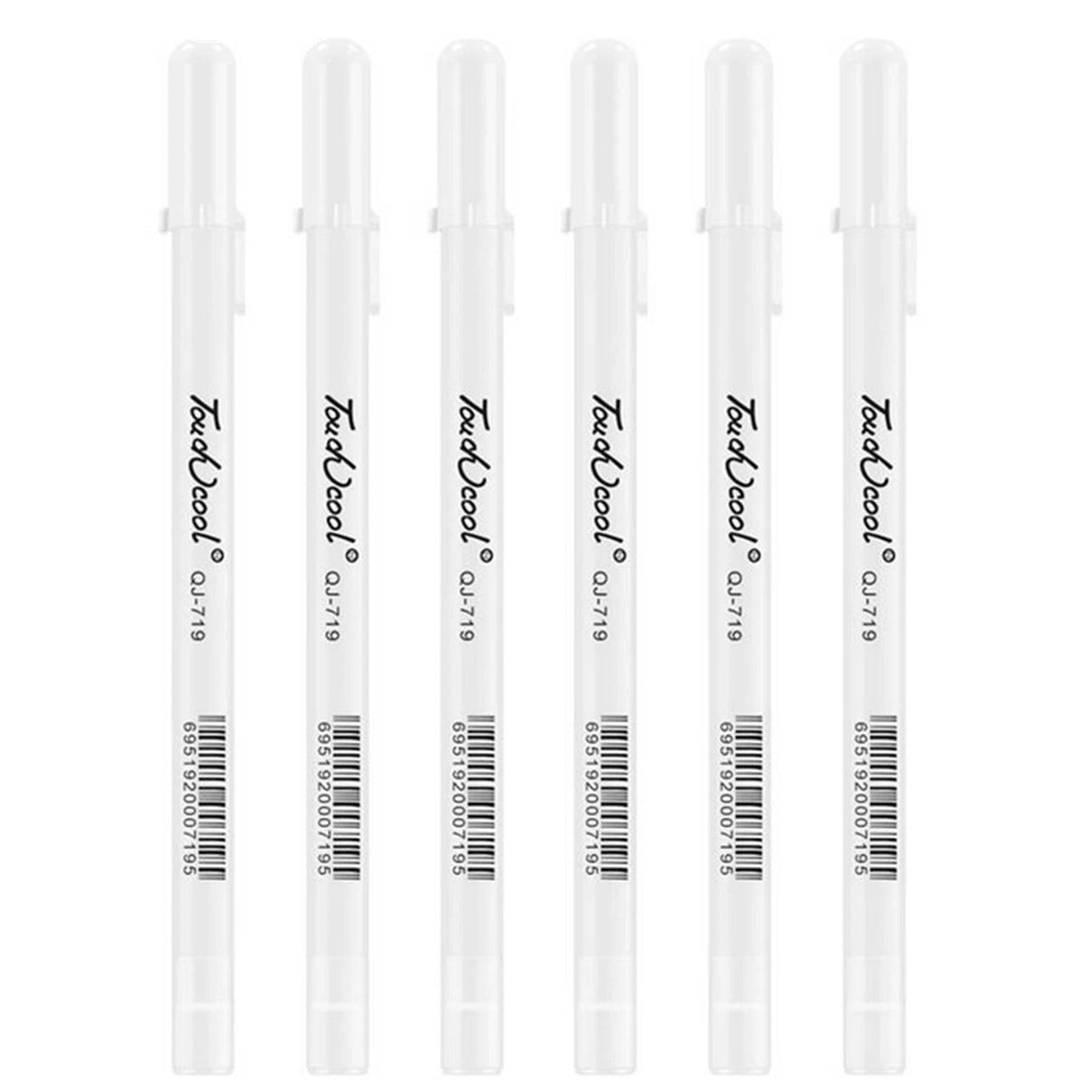 3* 0.8mm White Gel Ink Pen Drawing Art Fine Tip Sketching Painting Marker Tool