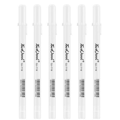3* 0.8mm White Gel Ink Pen Drawing Art Fine Tip Sketching Painting Marker Tool
