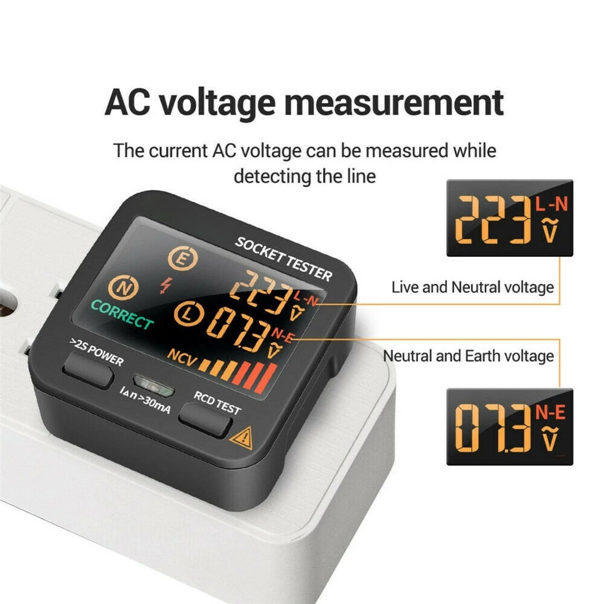 US Plug AC11 Socket Tester Digital Display Voltage Checker Detector Tool