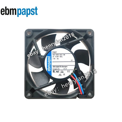 Ebmpapst 712F Axial Fan DC 12V 1.7W 0.14A 70*70*15MM 2-wire 25CFM Cooling Fan