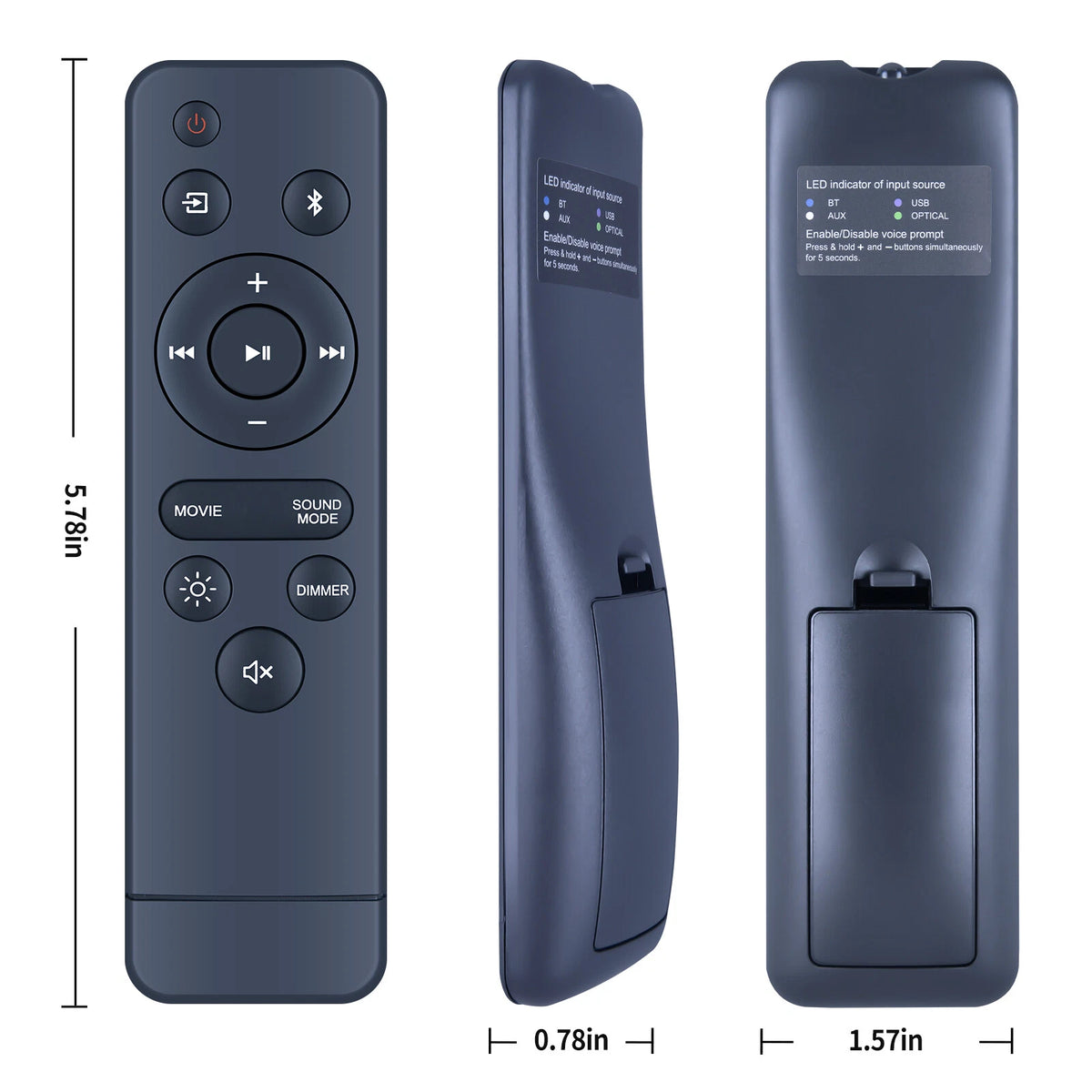Replacement Remote Control For Onn Soundbar 100075108 20 Inch Sound Bar Speaker