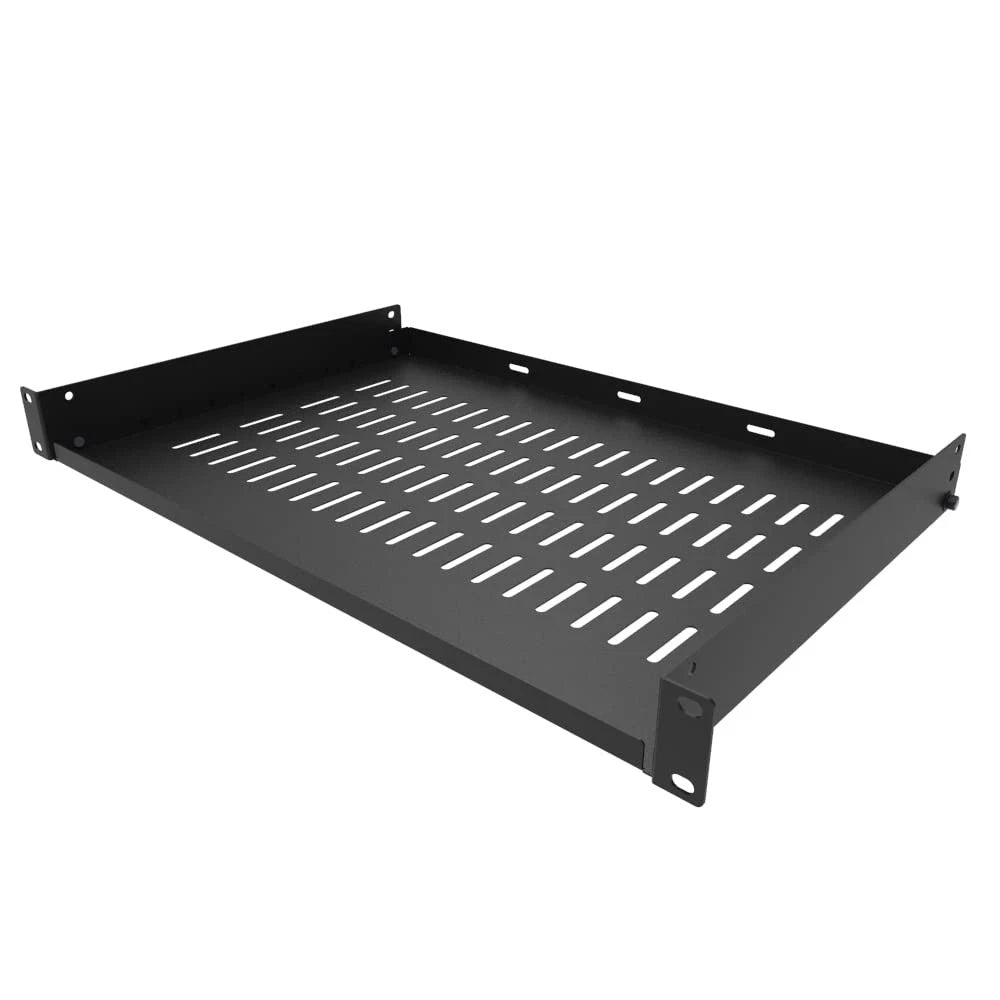 Jingchengmei 1U Disassembled Vented Cantilever Server Rack 12"Deep, Black