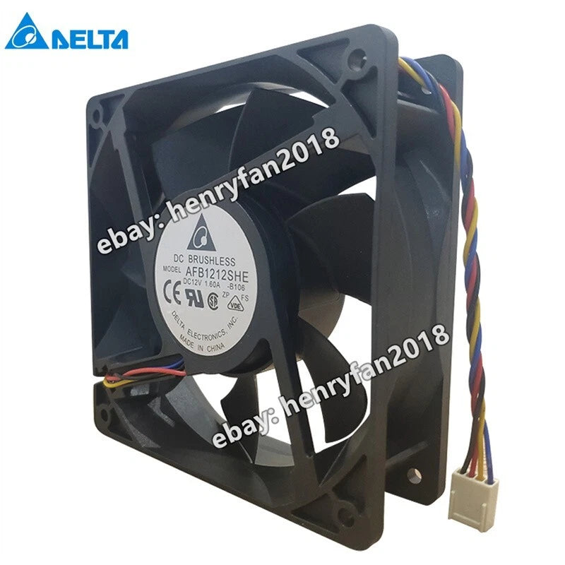 Delta Fan AFB1212SHE DC 12V 1.6A 120*120*38MM 4-Pin Server Case Cooling Fan