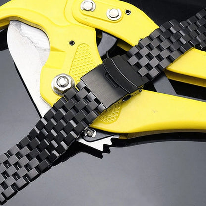 Black 24mm Width Watch Band Strap Bracelet Link Solid Watchband Replacement.