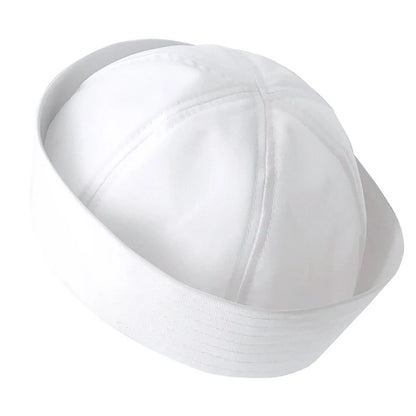 Adult White  Navy SAILOR Fishing Marine Costume Hat Cap 58cm gg