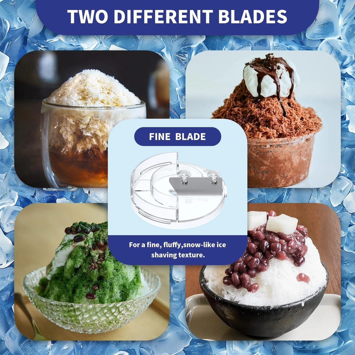 Shave Ice Attachment for Kitchenaid Stand with 8 Molds, White