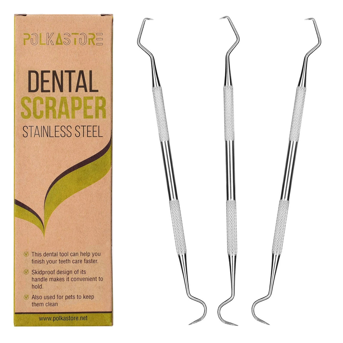Professional Dental Scraper Tool - Dentist Pick, 3-Pack 3 Count (Pack of 1)