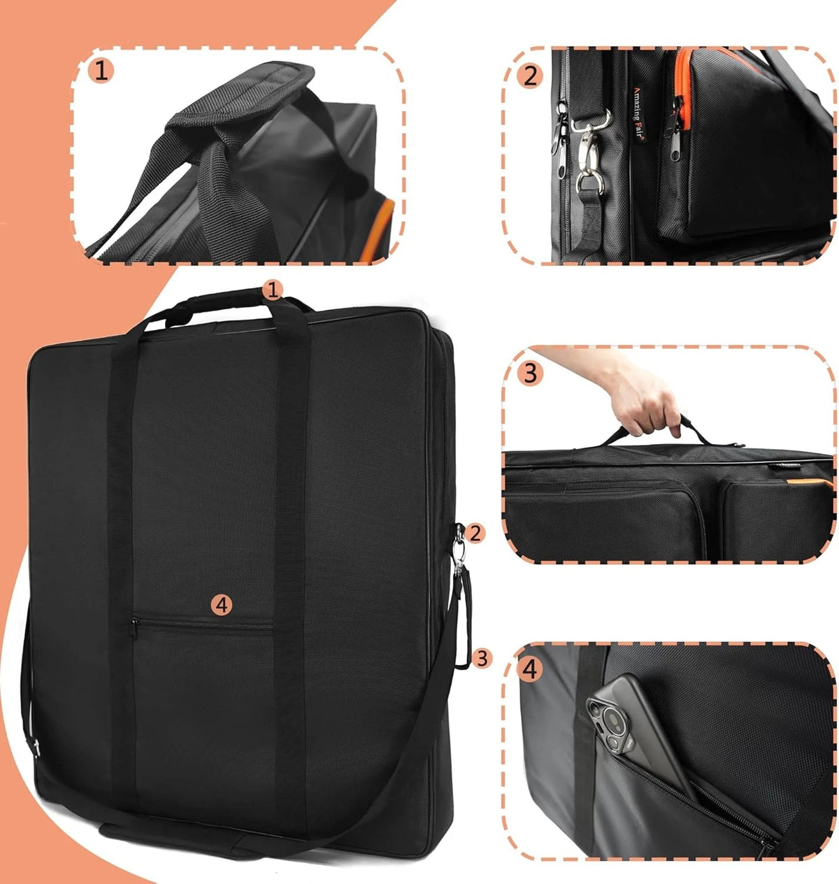 Solar Panel Storage Bag Compatible with 2 Jackery 200W, Padded Portable...