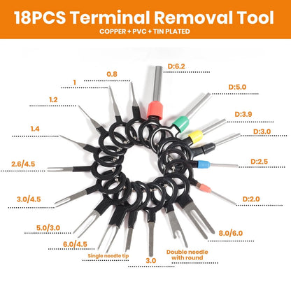 719PCS 19 Types Automotive Pin Connector Kit With Wire Crimping Tool, Nickel