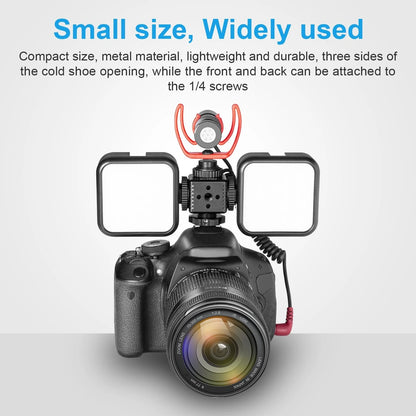 Fomito LX-3 3-Head Cold Shoe Mount with 1/4"-20 Thread for Camera L3, Black