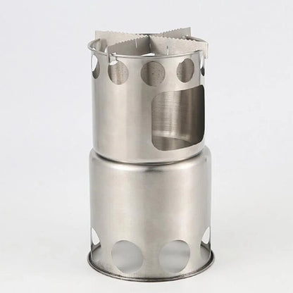 Protable 304 Stainless Steel Outdoor Camping Cookware Wood Stove Hiking Tool