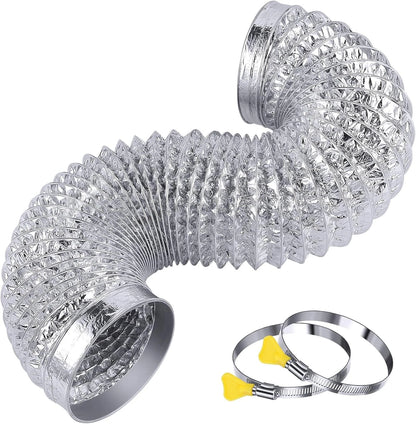 Heavy Duty 4"Flexible Dryer Vent Exhaust Duct Hose 3 4 inch 3 Feet, Silver