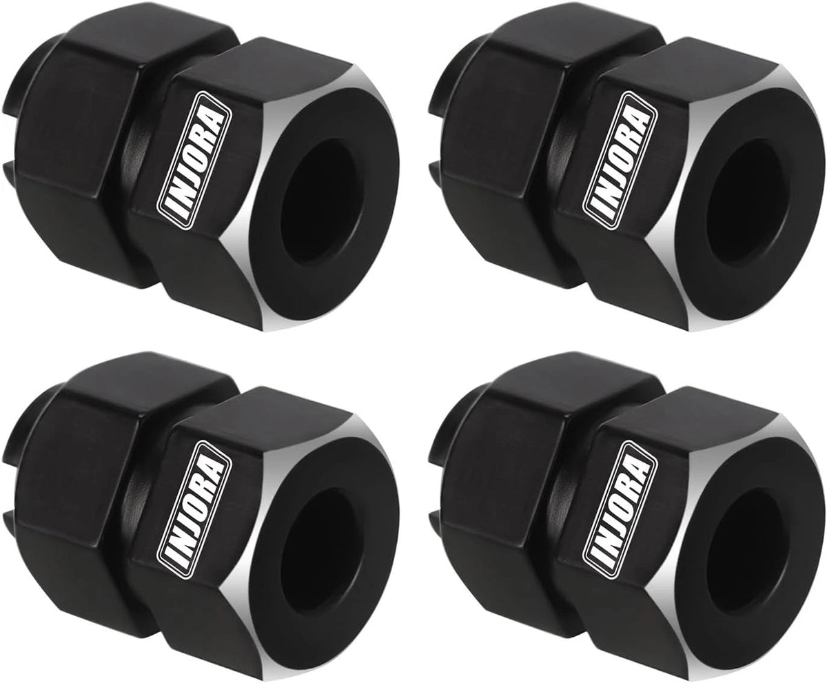 INJORA Thickness 9mm(+5mm) Black Brass Wheel Hex with Nuts for TRX4M
