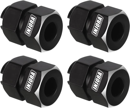 INJORA Thickness 9mm(+5mm) Black Brass Wheel Hex with Nuts for TRX4M