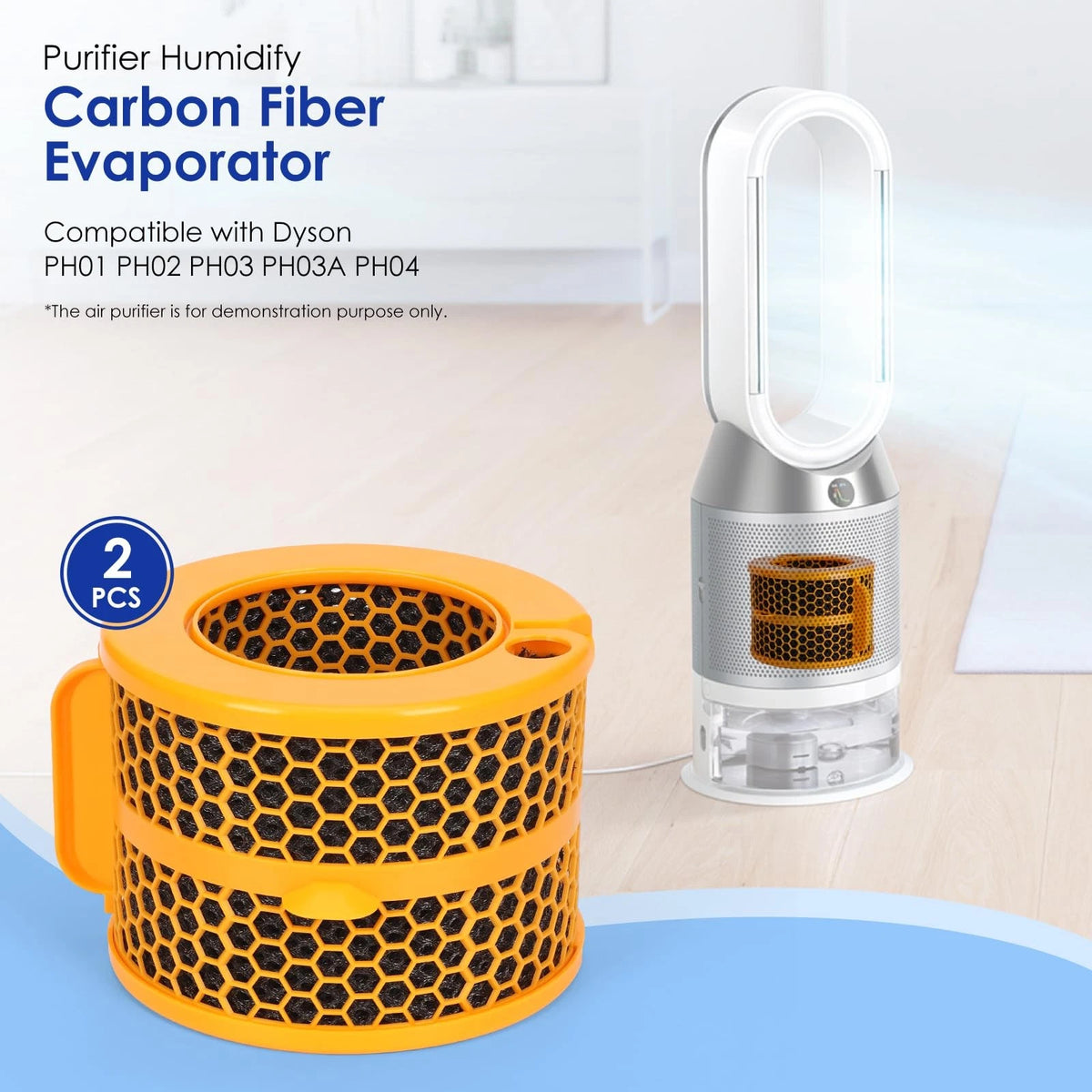 WYWY.Wide 2 Pack Air Purifier Carbon Fiber Evaporator Two Packs, Orange