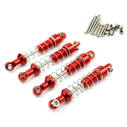 4Pcs Red RC Car Shock Absorber Spring Damper For WPL C14 C24 C34 MN D90 D91;