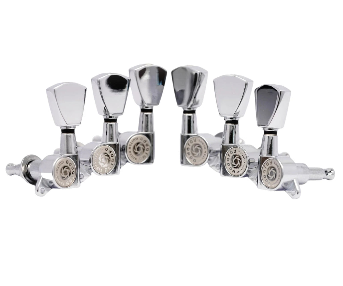 Eddaray Guitar Machine Heads (3R + 3L) - 1:15 Gear Ratio Sealed Tuning Chrome