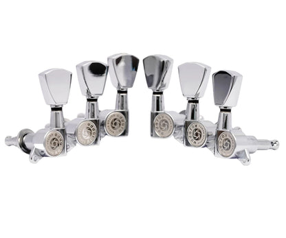 Eddaray Guitar Machine Heads (3R + 3L) - 1:15 Gear Ratio Sealed Tuning Chrome
