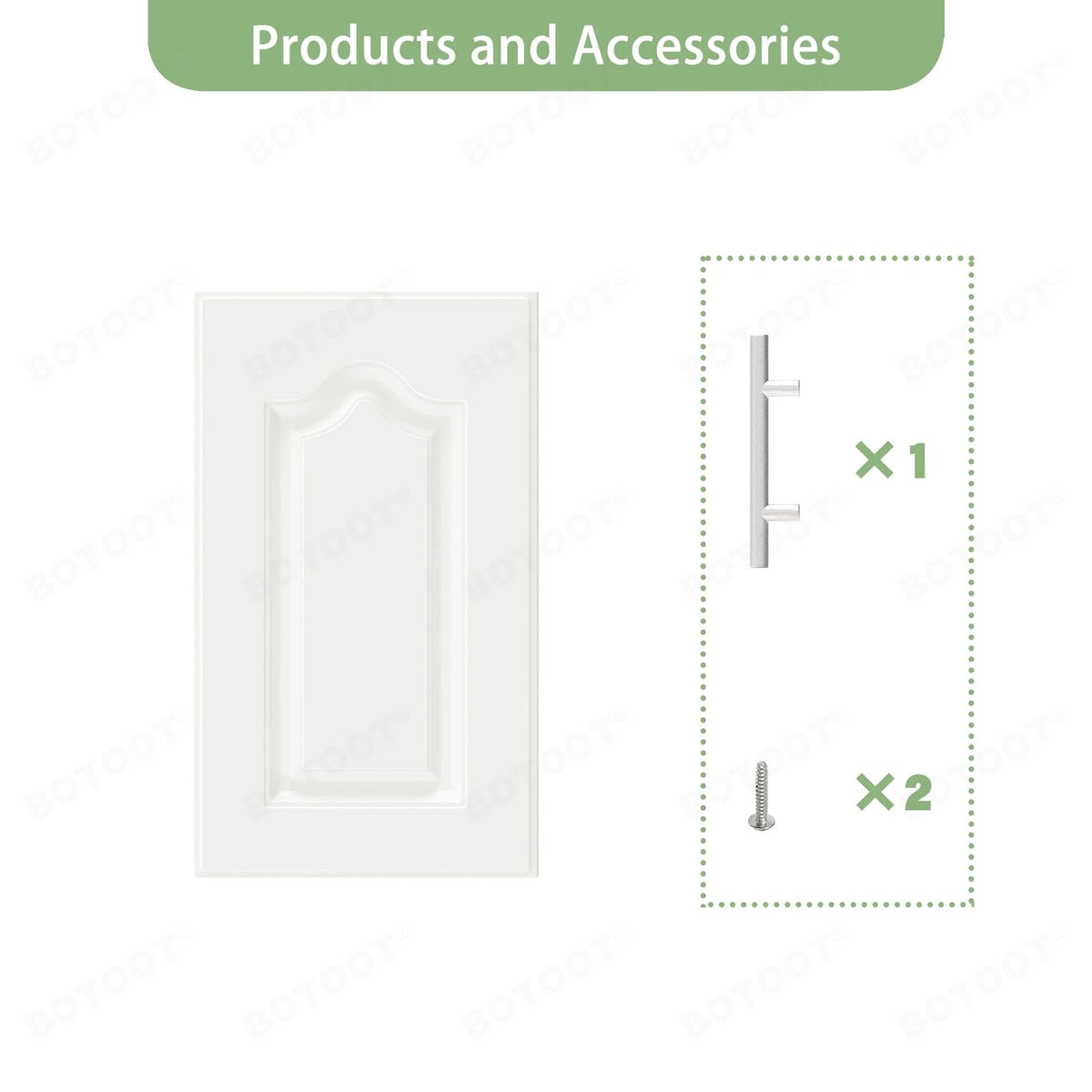 BOTOOT Built-in Cabinet Doors - Semicircular 22.5H*13.25W, White