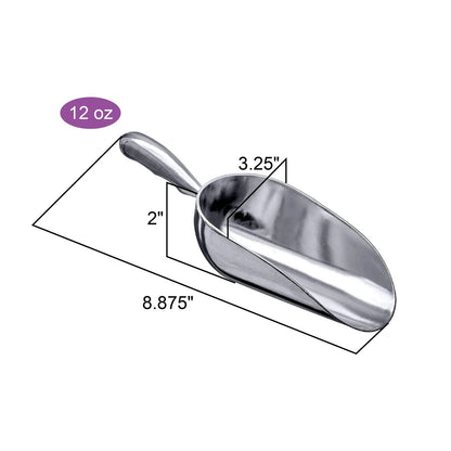 Amazing Abby - Elsa - 12-Ounce Aluminum Ice Scoops (Set 12 oz, 2-Pack, Silver