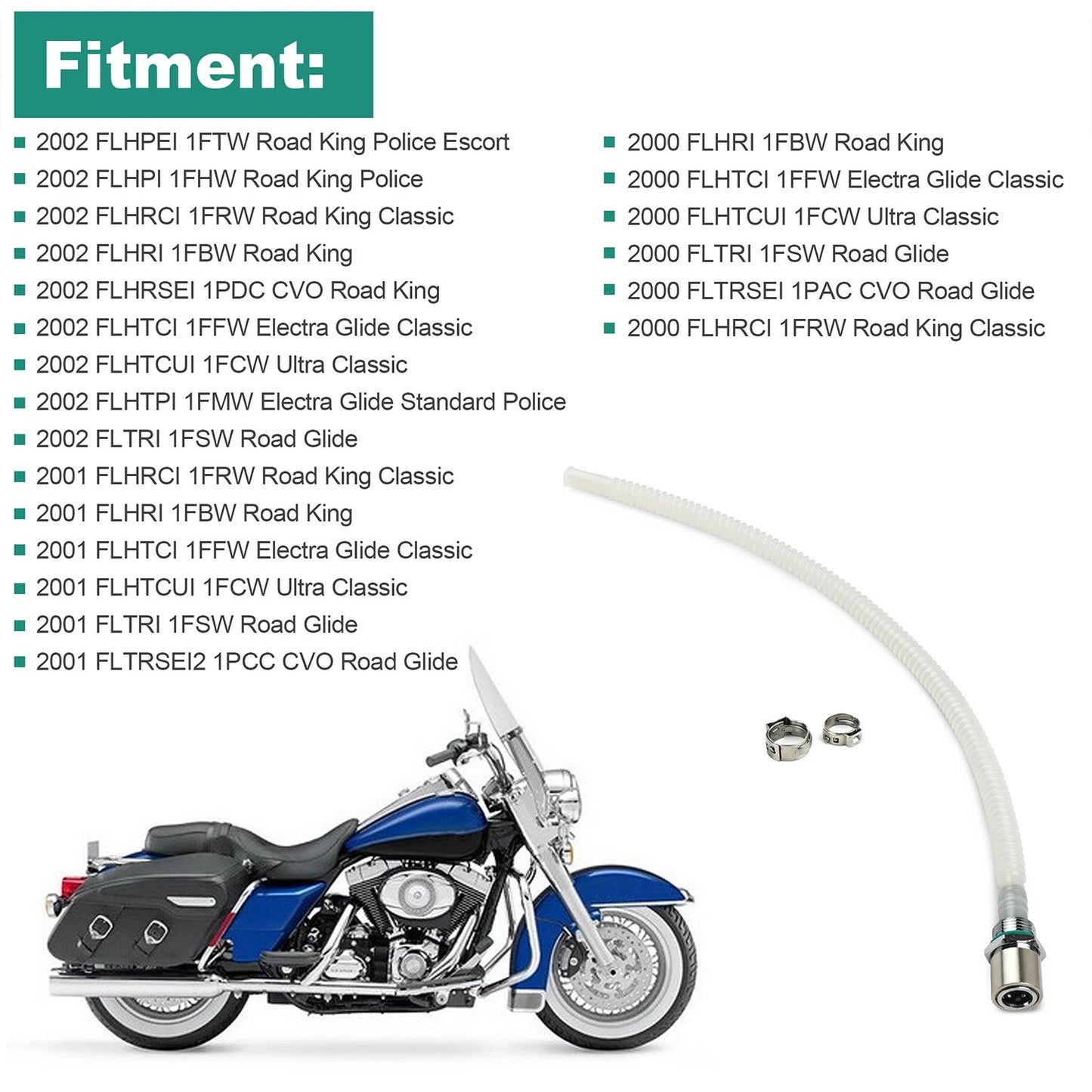 Fuel Line Check Valve Fitting Assembly Quick Connect For Harley-Davidson Road