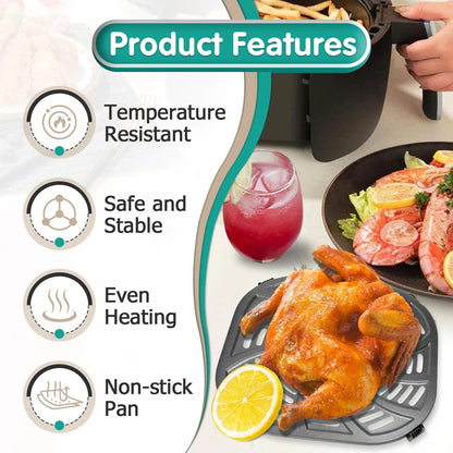 7QT Air Fryer Grill Plate for Gourmia GAF798 GAF716 Fryers, 8.97''×8.97'
