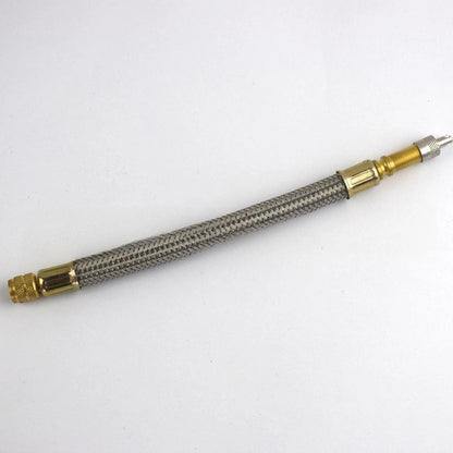Stainless Braided Flexible Hose Car Tire Valve Inflatable Copper Joint Adapter