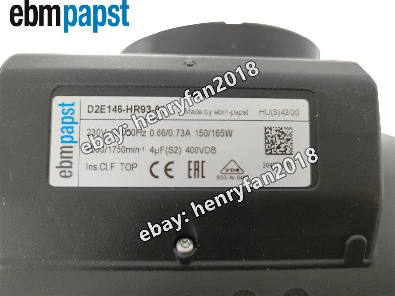 Ebmpapst D2E146-HR93-01 Centrifugal Fan 230VAC 165W 1750RPM Air Purifier Fan