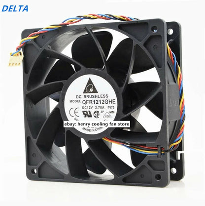 Delta QFR1212GHE DC 12V 2.70A 120*120*38mm 210CFM 4pin For Server Cooling Fan