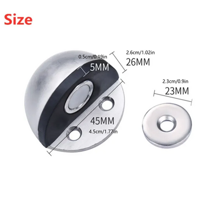 2Pcs Stainless Steel Magnetic Suction Anti-collision Semi-circle Door Stopper qr