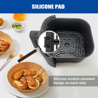 8-Piece Silicone Air Fryer 1.2*0.7*0.5" for Instant Cosori Gourmia, Black