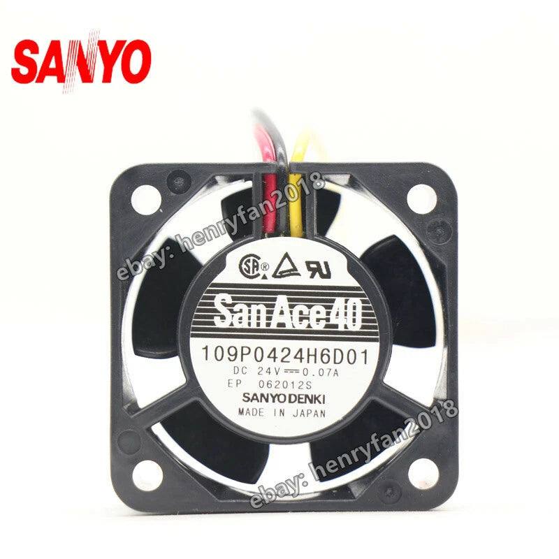 SANYO 109P0424H6D01 Fan 24VDC 0.07A 40*40*20MM 3-wires Fanuc Cooling Fan San Ace